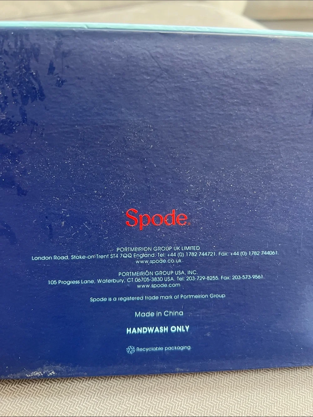 Spode Blue Italian Box - White with Navy Accent